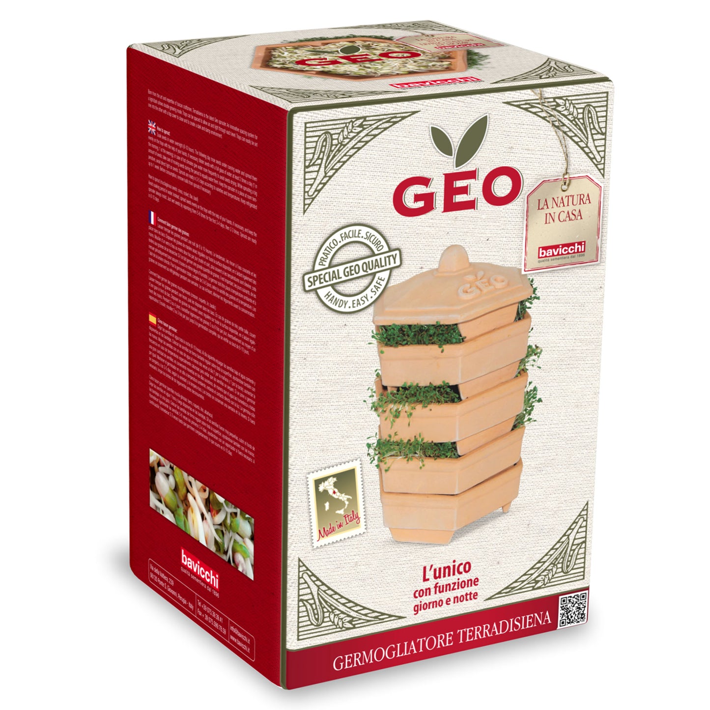 GEO Sprouter "Terradisiena"  - Natural Clay, Easy-to-Use, Durable, Eco-Friendly