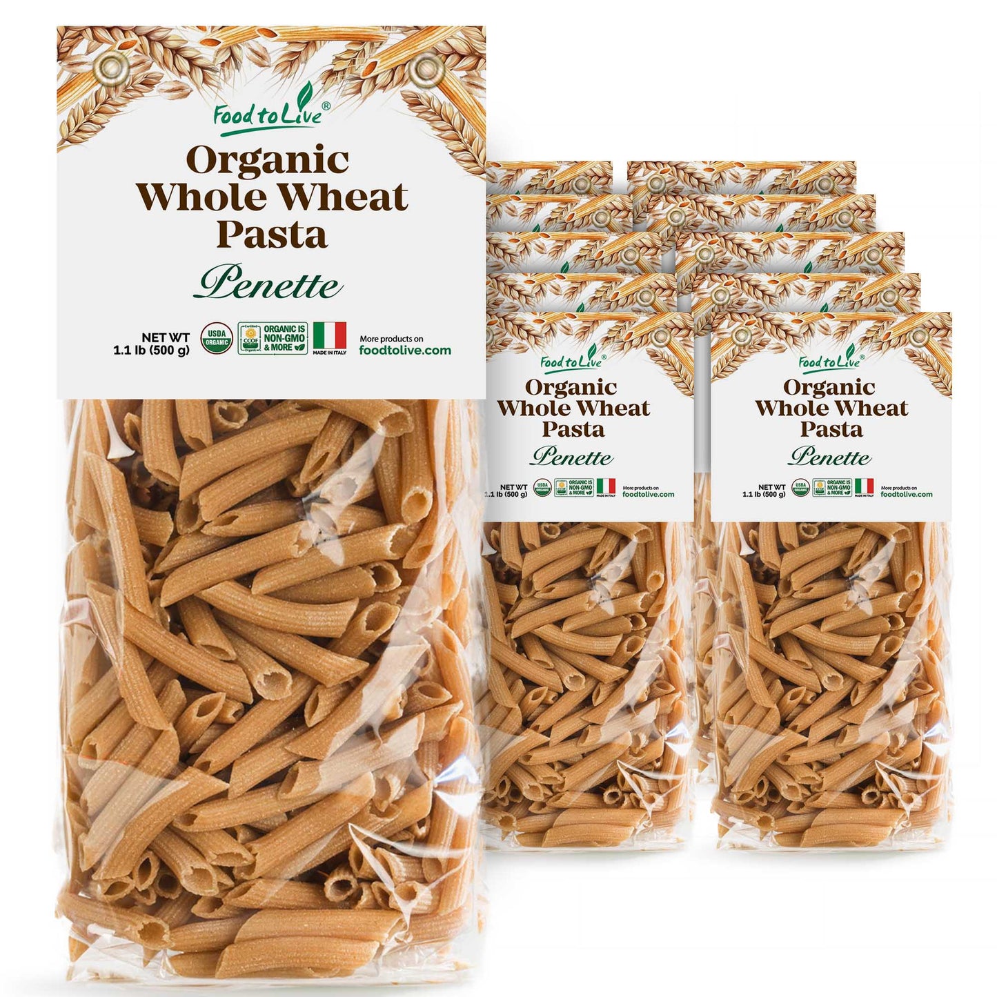 Organic Pennette Whole Wheat Pasta – Made in Italy