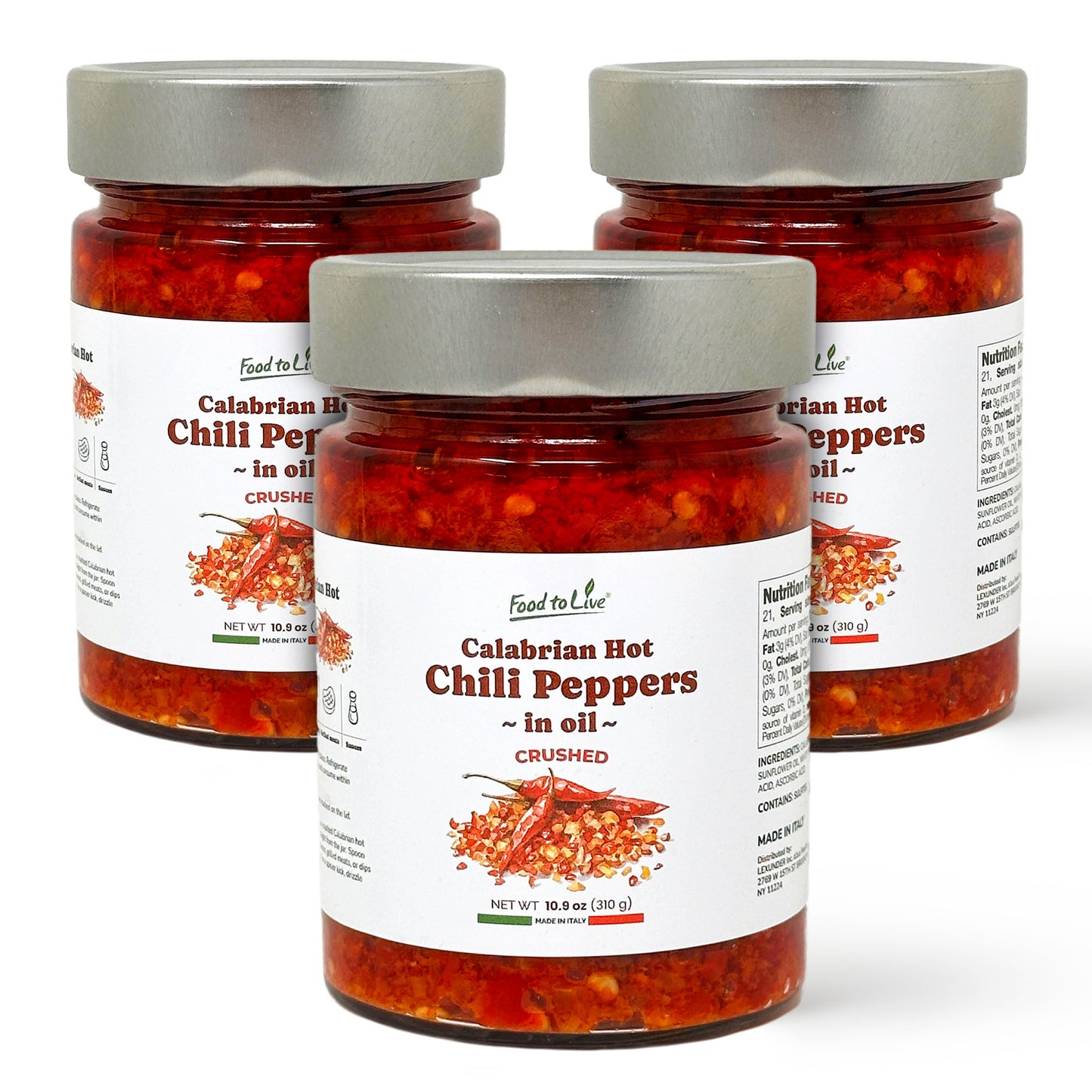Crushed Calabrian Hot Chili Peppers in Oil, 310 g - by Food to Live