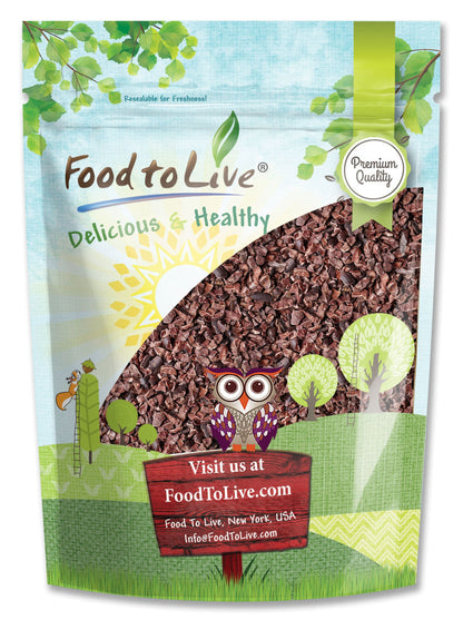 Cacao Nibs - Raw, Unsweetened, Kosher, Vegan, Keto and Paleo Friendly, Cacao BIts for Chocolate, Sirtfood, Bulk - by Food to Live