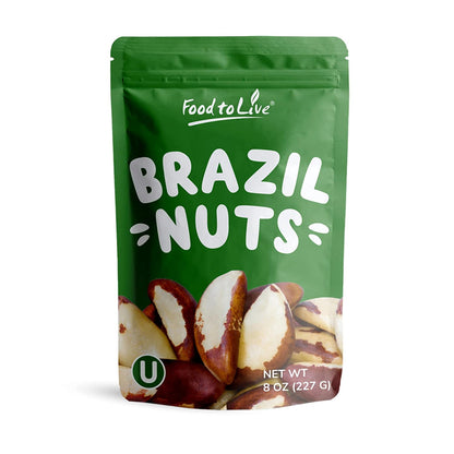Dry Roasted Brazil Nuts with Himalayan Salt - Oven Roasted, Lightly Salted, No Oil Added, Whole. Vegan, Kosher, Bulk. High in Protein and Selenium. Keto-Friendly Snack - by Food To Live