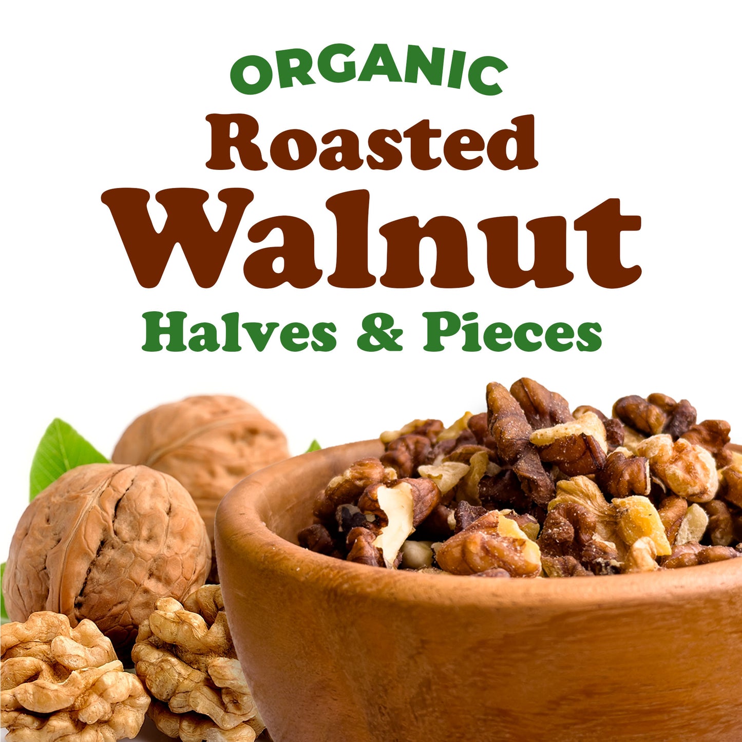 Organic Walnuts, Halves and Pieces, Roasted - by Food to Live