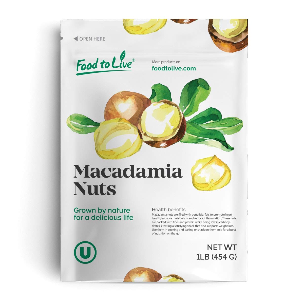 Dry Roasted Macadamia Nuts – Oven Roasted Whole Nuts, Unsalted, No Oil Added, Great Vegan Snack, Keto, Kosher, Bulk. High in Protein and Healthy Fats. Great for Baking