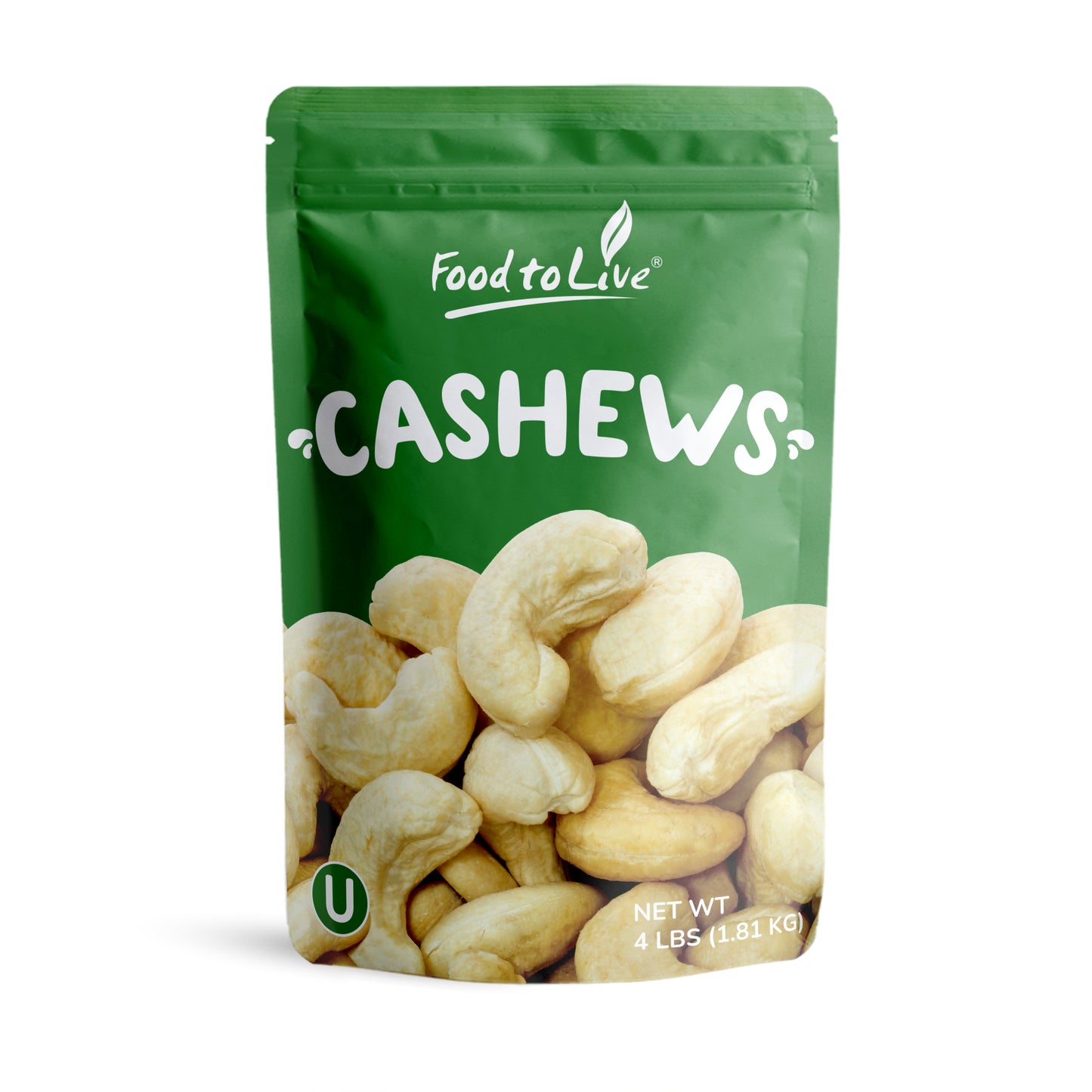 Dry Roasted Whole Cashews – Unsalted, Oven Roasted Cashew Nuts, No Oil Added, Kosher, Vegan, Bulk. Crunchy Texture. Good Source of Protein and Healthy Fats. Great Everyday Snack