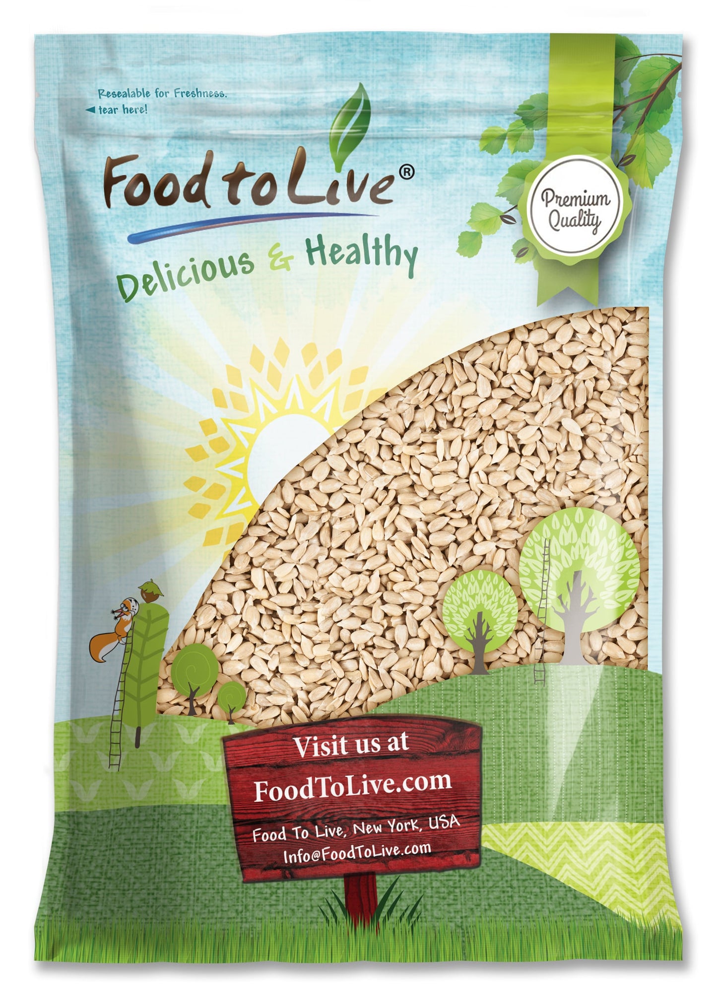 Sunflower Seeds – Kernels, No Shell, Kosher, Raw, Vegan, Sirtfood, Bulk – by Food to Live