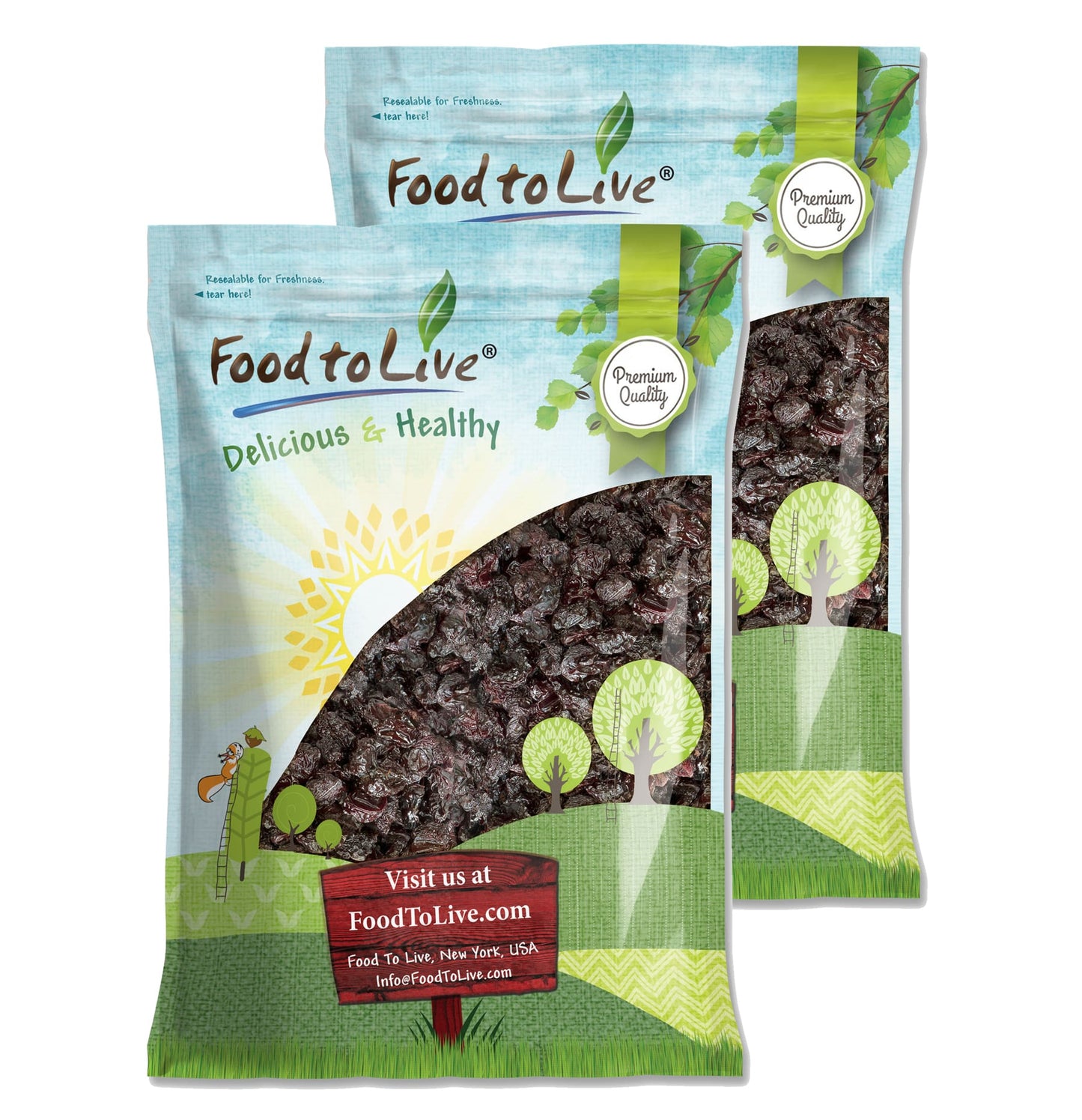 Dried Sour Cherries – Tart, Soft & Juicy Nature's Candy. Whole Fruit Snack. Lightly Sweetened and Coated with Vegetable Oil. Pitted, Unsulphured, Vegan, Bulk