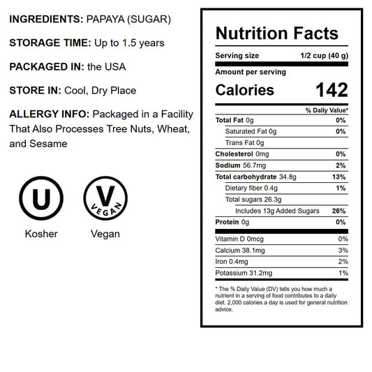 Dried Diced Papaya - Kosher, Vegan, Sweetened, Unsulfured, Bulk, Great for Culinary Use and Baking - by Food to Live