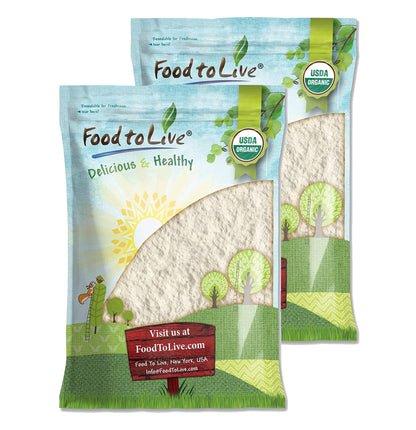 Organic Cassava Flour — Non-GMO, Raw Yuca Root Powder, 100% Pure, Kosher, Vegan Superfood, Paleo, Bulk, Wheat Flour Substitute — by Food to Live