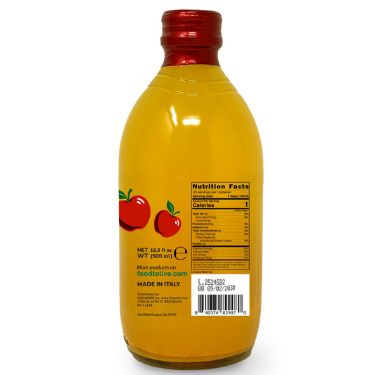 Organic Apple Cider Vinegar with Ginger and Turmeric - 16.9 fl oz (500 ml) - by Food To Live
