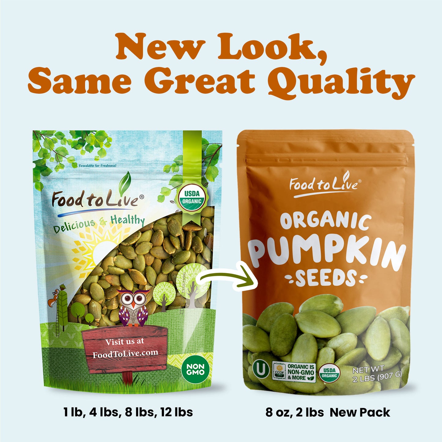 Organic Dry Roasted Pumpkin Seeds with Himalayan Salt - by Food To Live