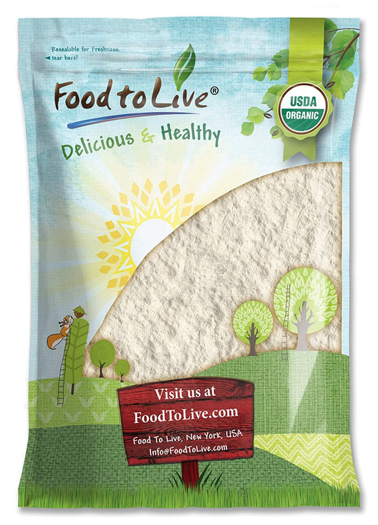 Organic Cassava Flour — Non-GMO, Raw Yuca Root Powder, 100% Pure, Kosher, Vegan Superfood, Paleo, Bulk, Wheat Flour Substitute — by Food to Live