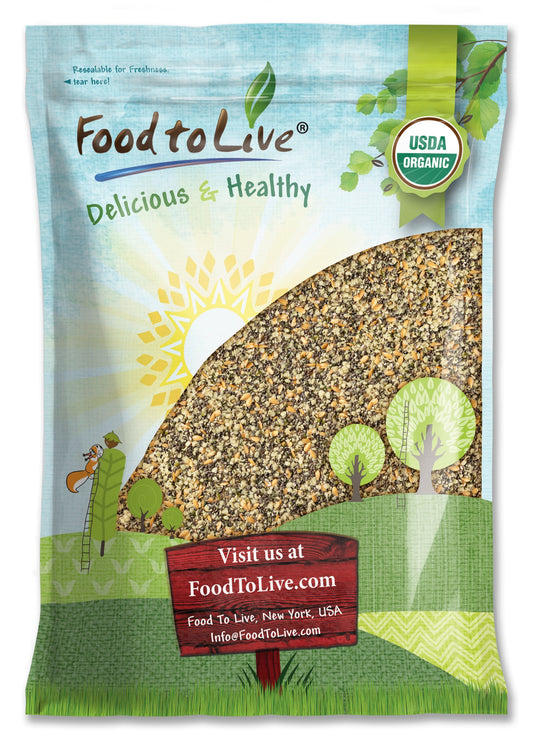 Organic Chia, Flax, and Hemp Seeds Mix – A Non-GMO Blend of Seeds, Vegan, Bulk