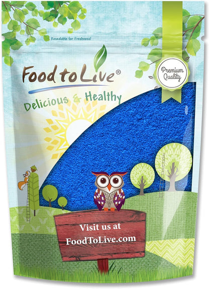 Blue Spirulina Powder - Pure Raw Blue-Green Algae Extract, Kosher, Vegan, Non-Irradiated, Rich in Phycocyanin, Great for Juices, Smoothies, Shakes, Drinks, and Food Coloring, Bulk - by Food to Live