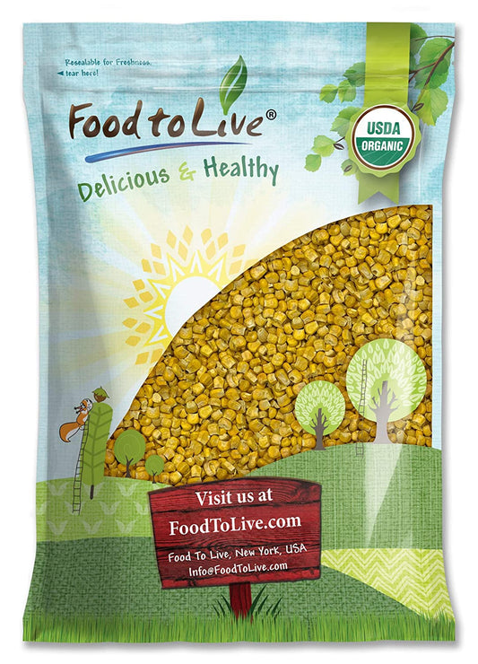 Organic Super Sweet Corn - Freeze-Dried Kernels, Non-GMO, Kosher, Raw, Healthy Snack, Bulk, Grown in the USA - by Food to Live