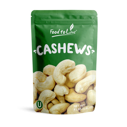 Dry Roasted Whole Cashews – Unsalted, Oven Roasted Cashew Nuts, No Oil Added, Kosher, Vegan, Bulk. Crunchy Texture. Good Source of Protein and Healthy Fats. Great Everyday Snack