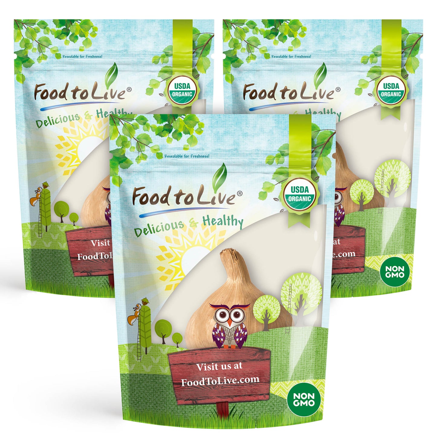 Organic Black Garlic, 30 g - Whole Bulb Produced by Natural Fermentation - by Food to Live