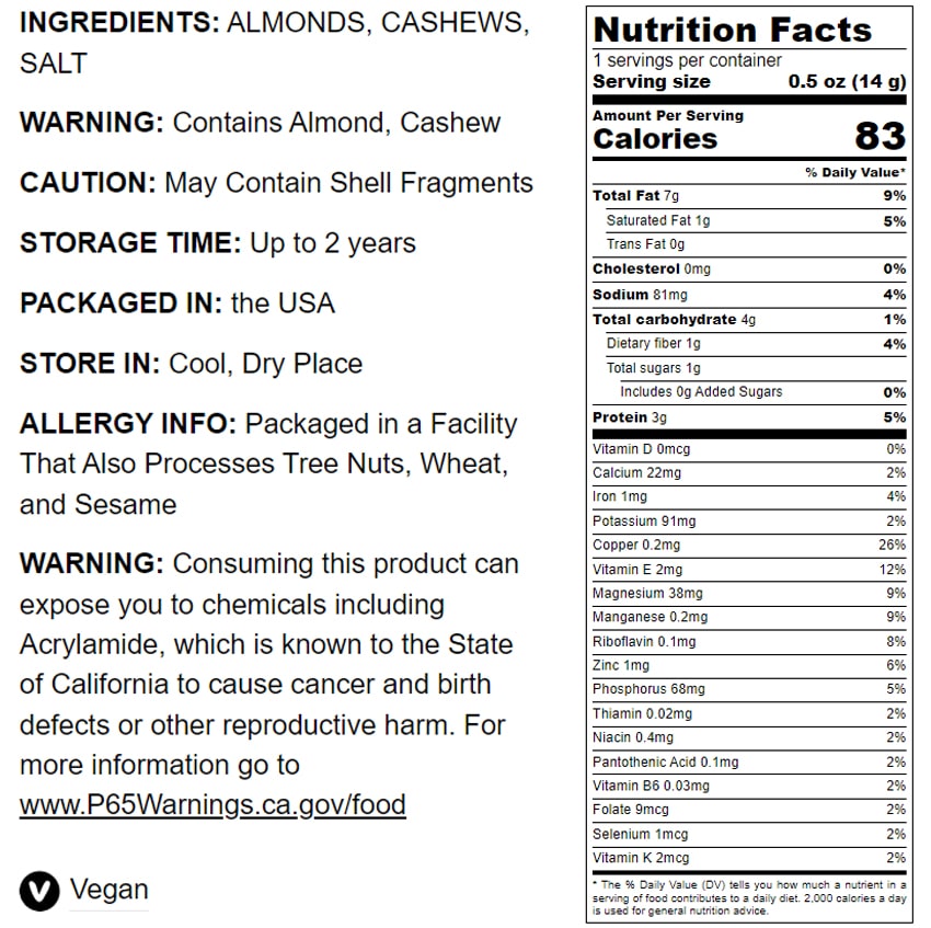 Almonds and Cashews Mix - by Food To Live