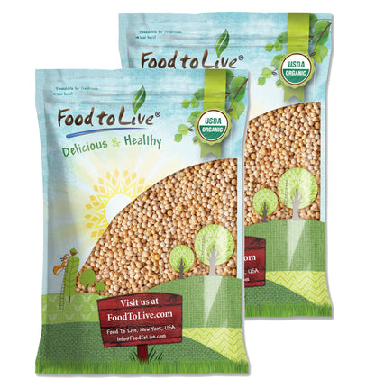 Organic Whole Yellow Peas – Dry Non-GMO Pulses. Great for Soups, Stews & More! Good Source of Protein and Fiber. Kosher Legumes in Bulk