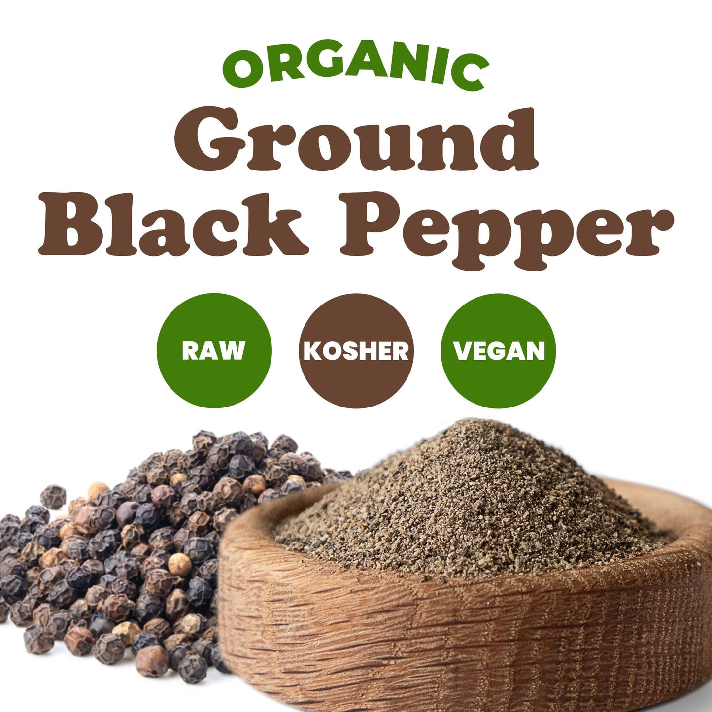Organic Ground Black Pepper - by Food to Live