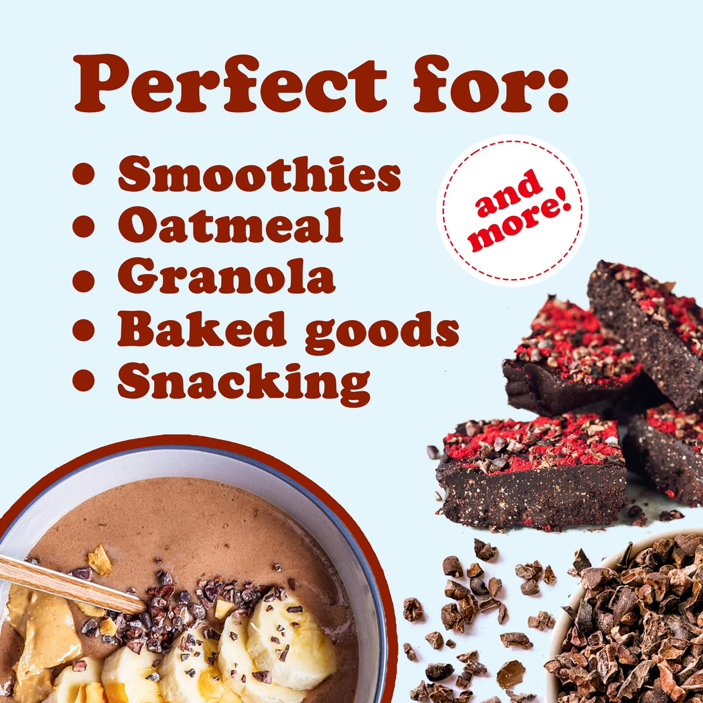 Organic Sweet Cacao Nibs – Non-GMO, Lightly Sweetened with Coconut Sugar, Raw, Non-Irradiated, Vegan, Kosher Cocoa in Bulk, Great for Snacking, Baking and Smoothies. High in Antioxidants