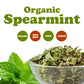 Organic Spearmint Leaves — Dried, Cut & Sifted. Great for Herbal Tea. Non-GMO. Caffeine-free. Non Irradiated. Good Source of Vitamin C. Keto Friendly. Kosher Mint Leaf in Bulk