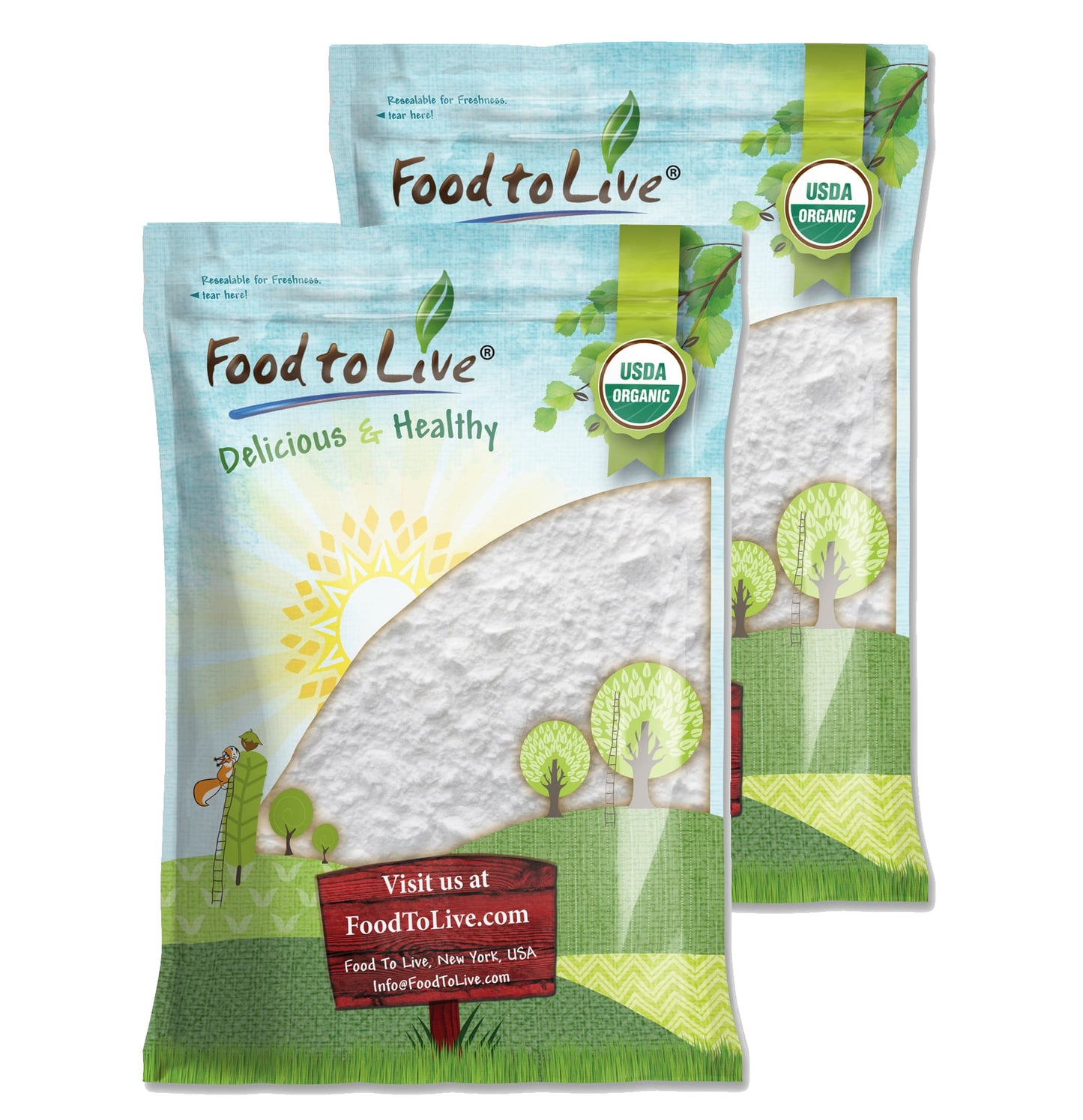 Organic Arrowroot Flour – Non-GMO Powder, Fine Starch, Grain-Free, Vegan, Bulk. Rich in Dietary Fiber. Natural Food Thickener and Baking Binder. Great Alternative to Cornstarch – Food to Live