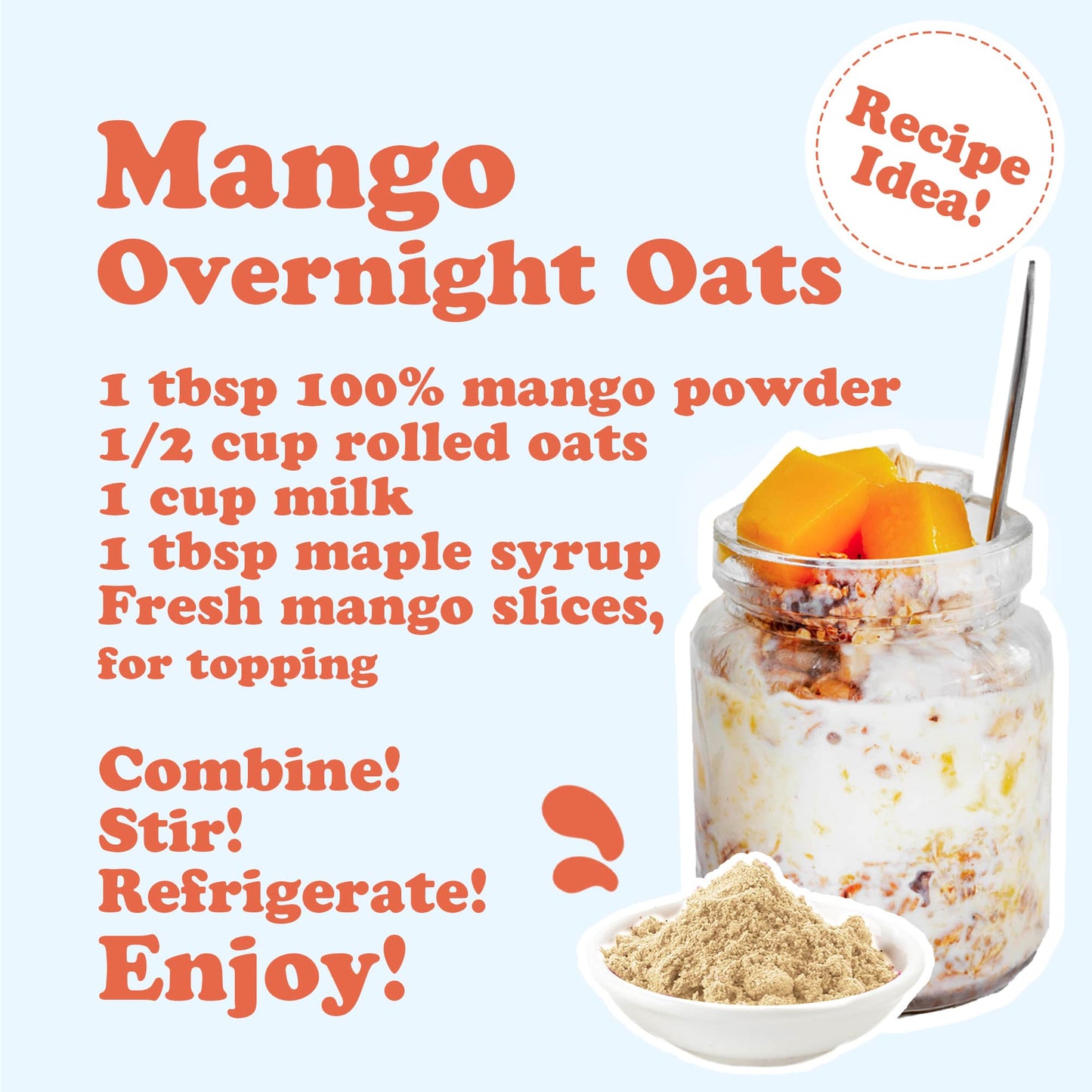 Mango Powder – 100% Pure, No Additives, No Added Sugar, Finely Ground Dried Whole Fruits, Vegan, Bulk