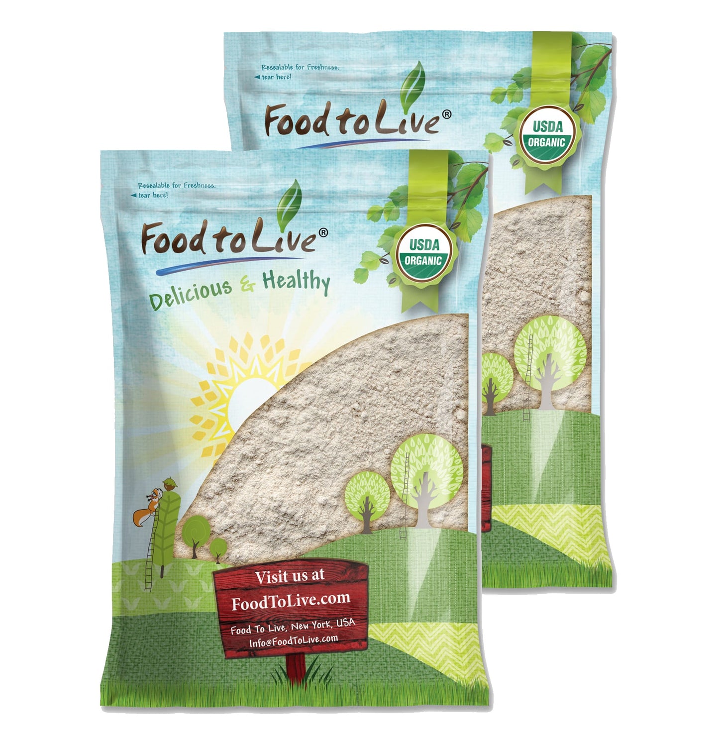 Gluten Free Organic Amaranth Flour – Non-GMO Whole Grain Flour, Vegan Fine Meal, Bulk Powder. High in Fiber, Protein. Great for Cooking, Baking, and as Thickener. Made in USA