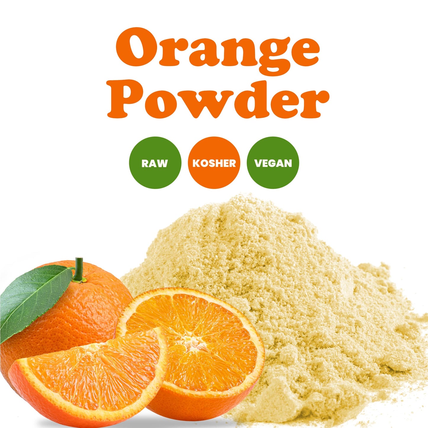 Orange Powder — Made from Raw Dried Citrus Fruit, Unsulfured, Vegan, Bulk, Great for Baking, Juices, Smoothies, Yogurts, and Instant Breakfast Drinks, No Sulphites — by Food to Live