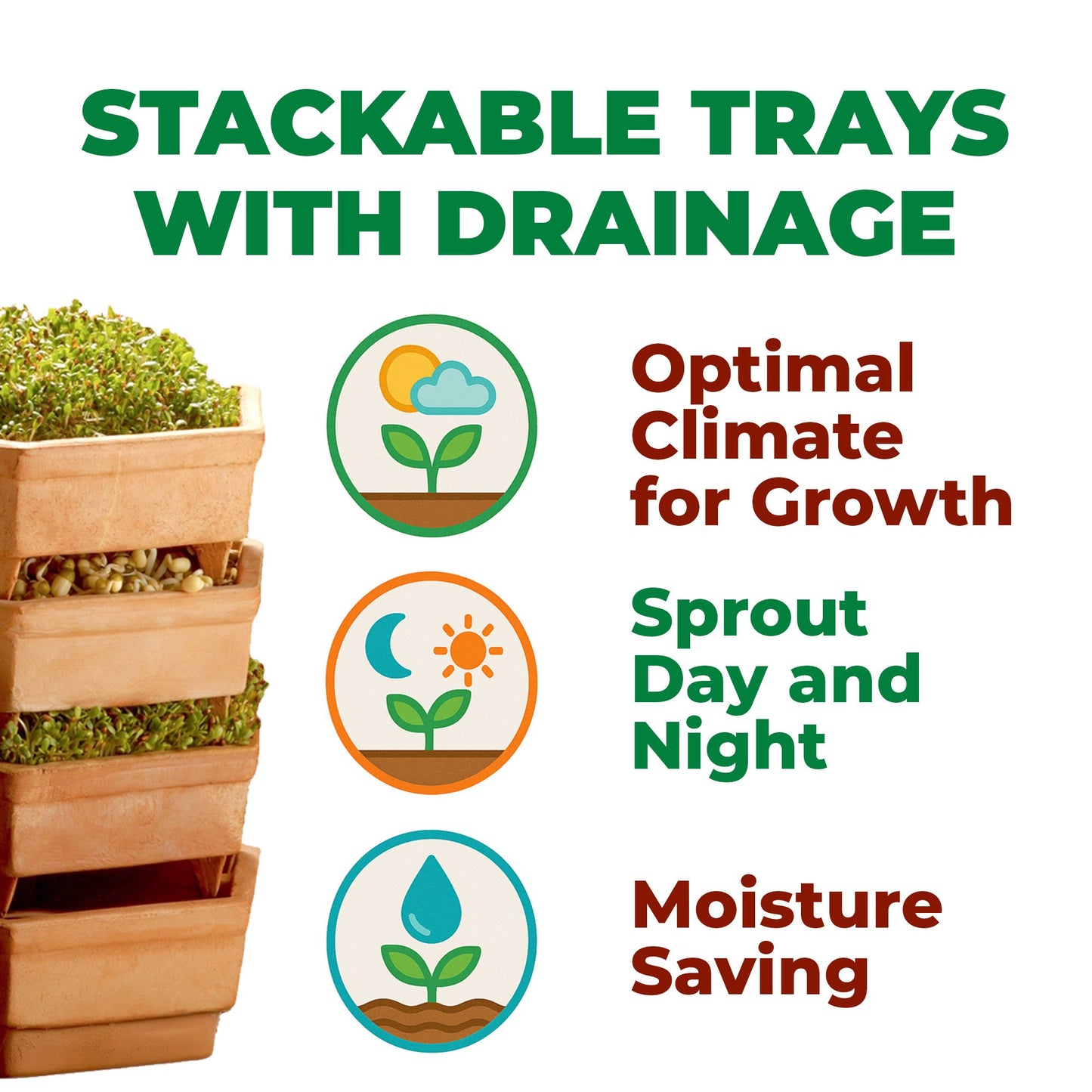 GEO Sprouter "Terradisiena"  - Natural Clay, Easy-to-Use, Durable, Eco-Friendly