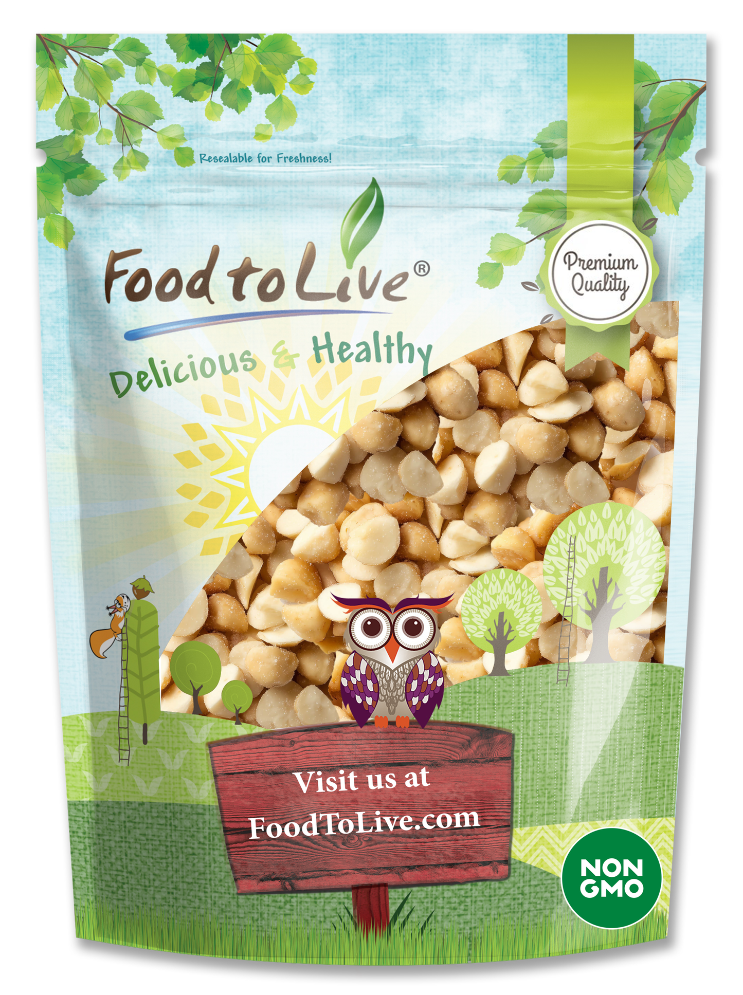 Dry Roasted Macadamia Halves & Pieces with Himalayan Salt