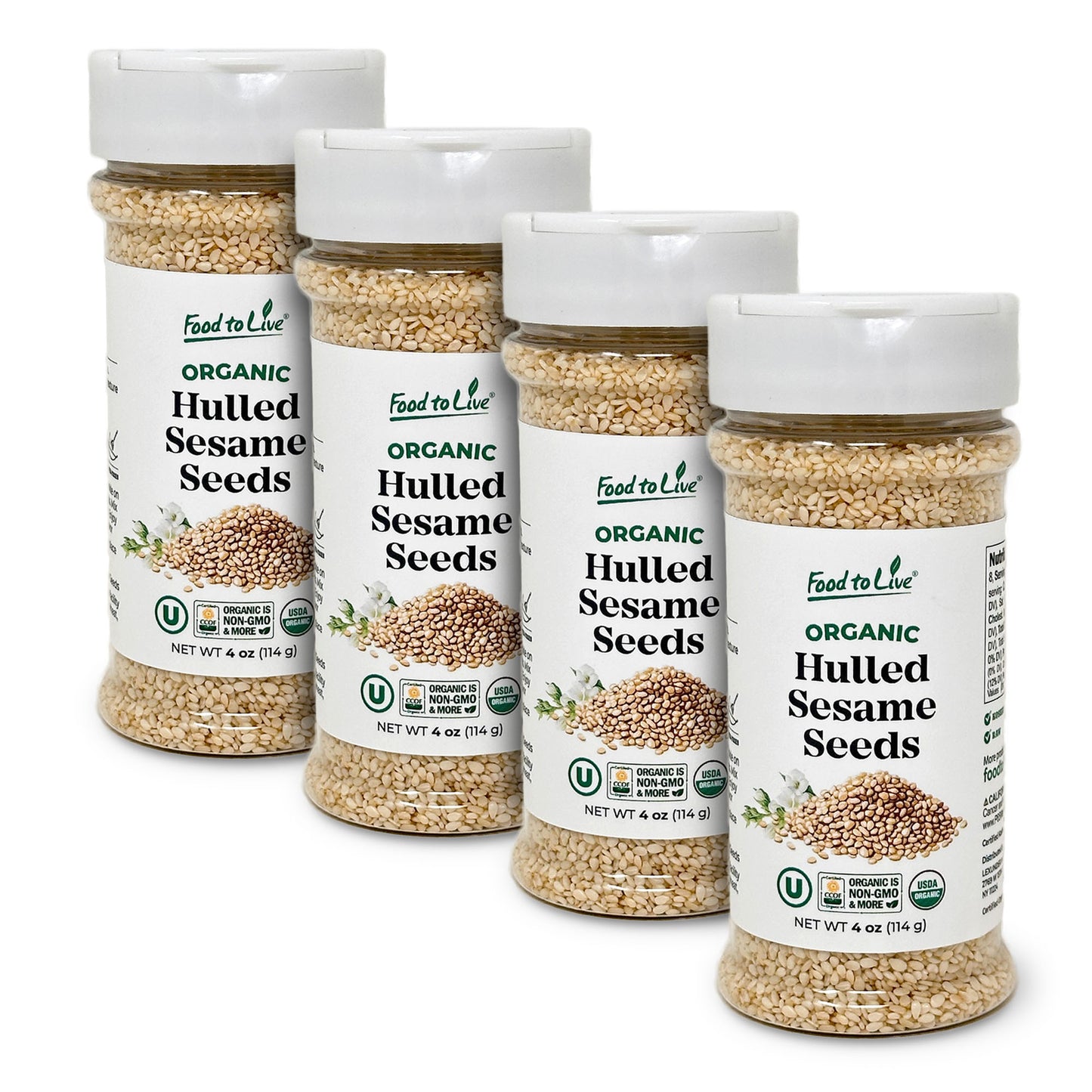 Organic Hulled Sesame Seeds – Raw in Resealable Jar, Non-GMO, Vegan, Kosher