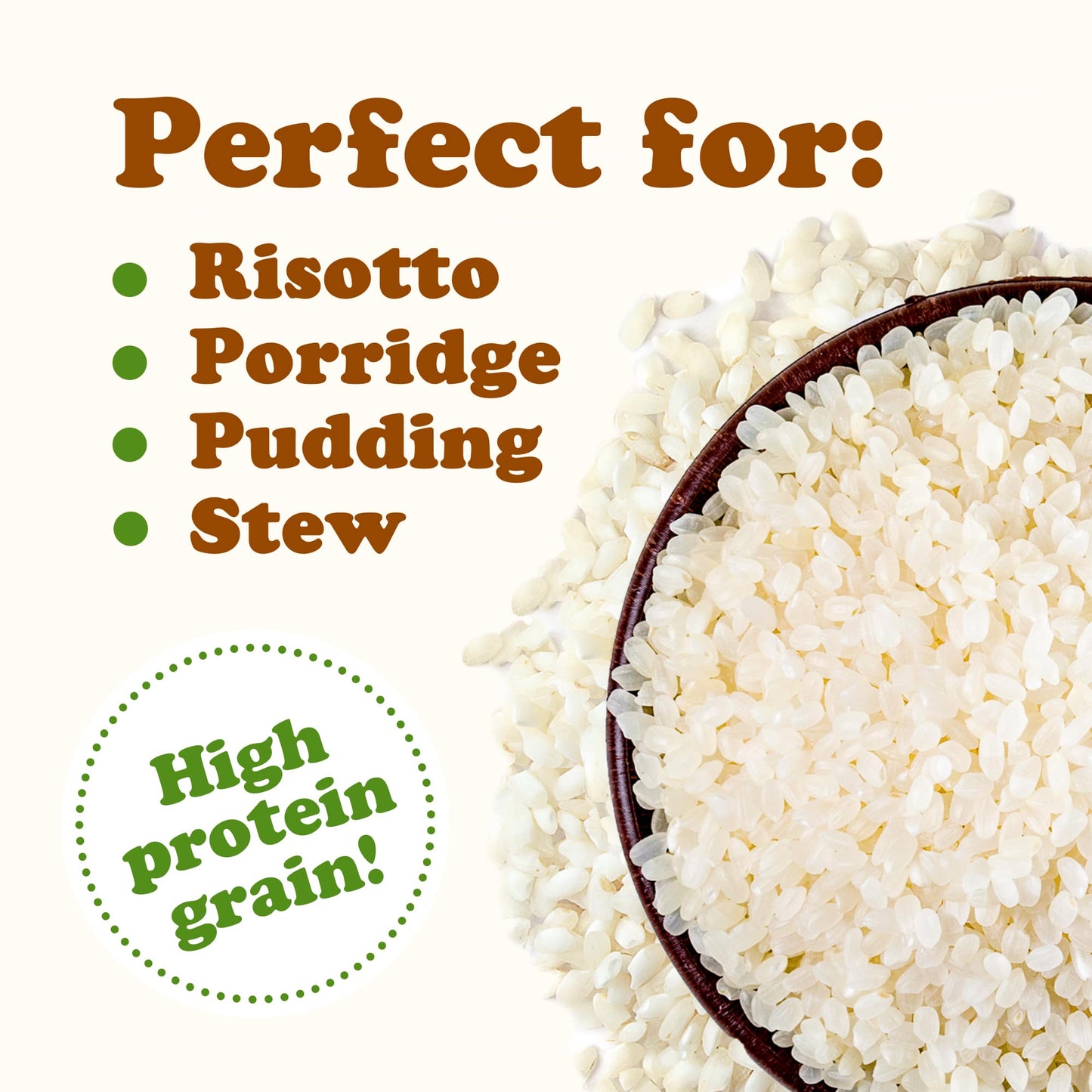 Italian Arborio White Rice – Short-Grain White Rice Variety, Superfino, Vegan, Bulk