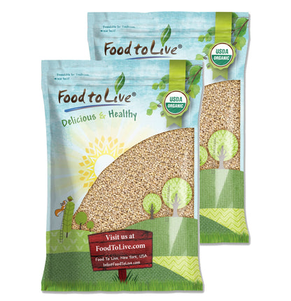 Organic Pearl Barley - Non-GMO, Kosher, Raw, Vegan - by Food to Live