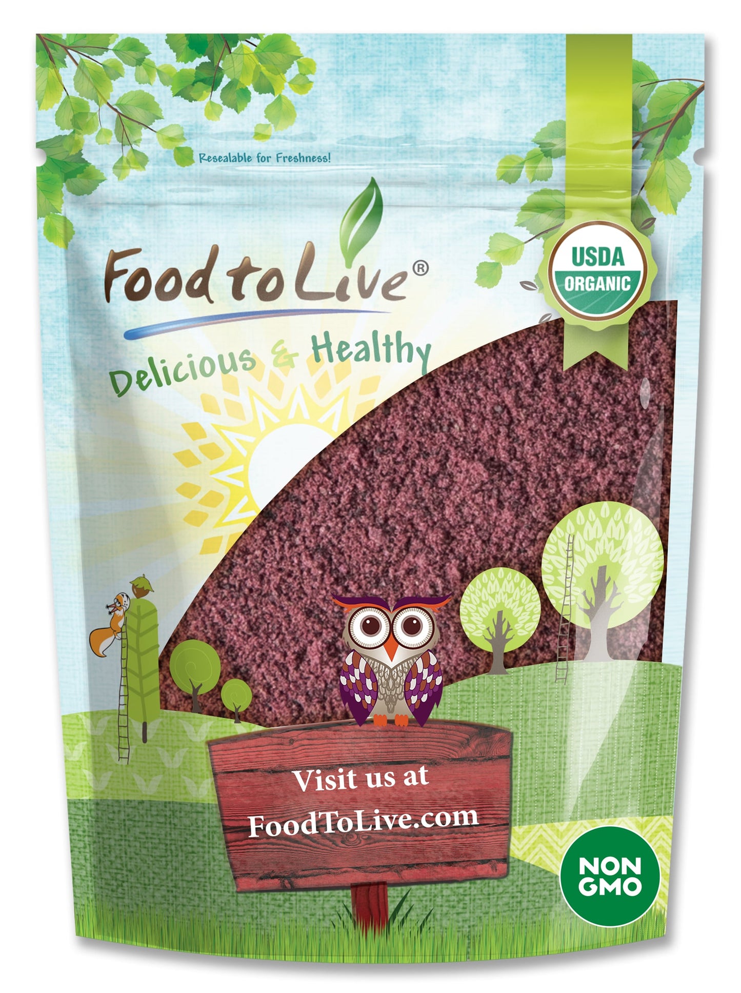 Organic Mulberry Powder – Non-GMO, Raw, Vegan, Bulk, No Sugar Added - by Food to Live