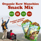 Organic Raw Munchies Snack Mix — Non-GMO,.Cacao Nibs, Raisins, Almonds, Cashews, Walnuts, Goji Berries, Mulberries, Pumpkin Seeds. Kosher