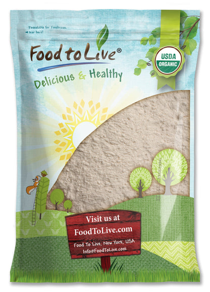 Organic Spelt Flour - Whole Grain, Non-GMO, Stone Ground, Raw, Vegan, Bulk, Great for Baking Bread, Product of the USA - by Food to Live