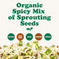 Organic Spicy Mix of Sprouting Seeds — Non-GMO Broccoli, Radish, Alfalfa, Raw, Rich Germination Rate, Kosher, Vegan, Bulk - by Food to Live