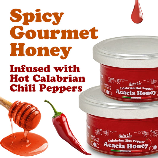 Calabrian Hot Pepper Acacia Honey 70 g - Italian Spicy Honey - by Food to Live