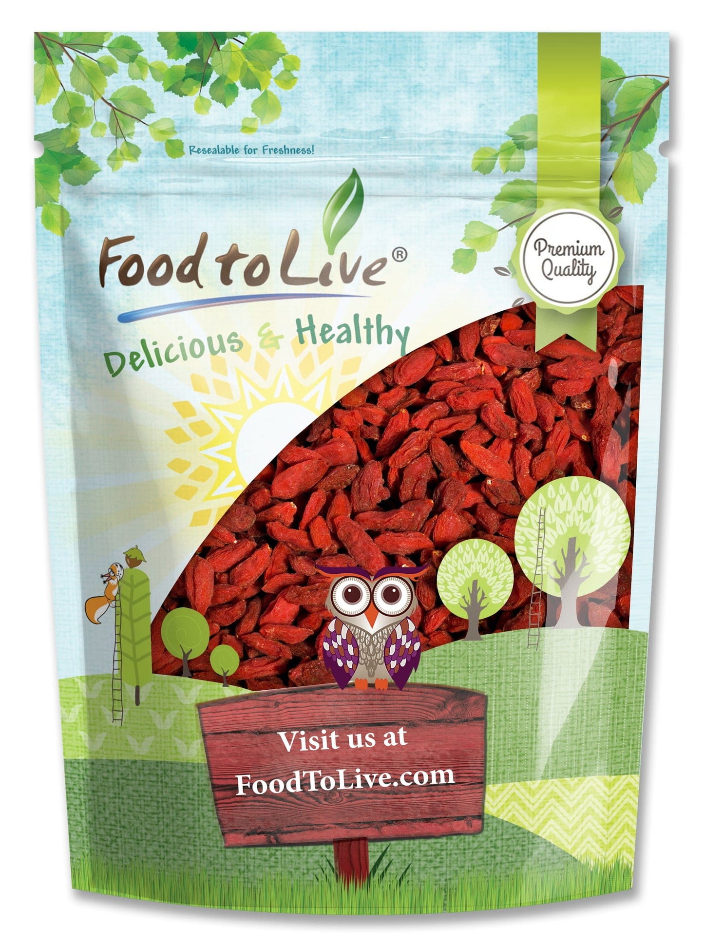 Goji Berries — Sun Dried, Large and Juicy - by Food to Live