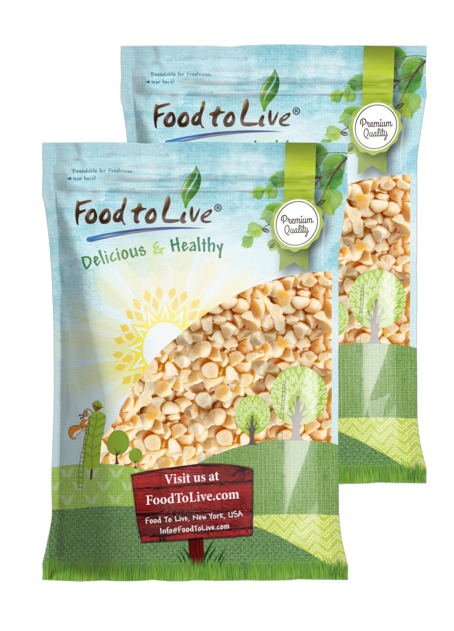 Organic Macadamia Nuts, Pieces, Roasted - by Food to Live