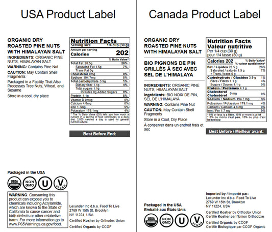 Organic Dry Roasted Pine Nuts with Himalayan Salt - by Food to Live