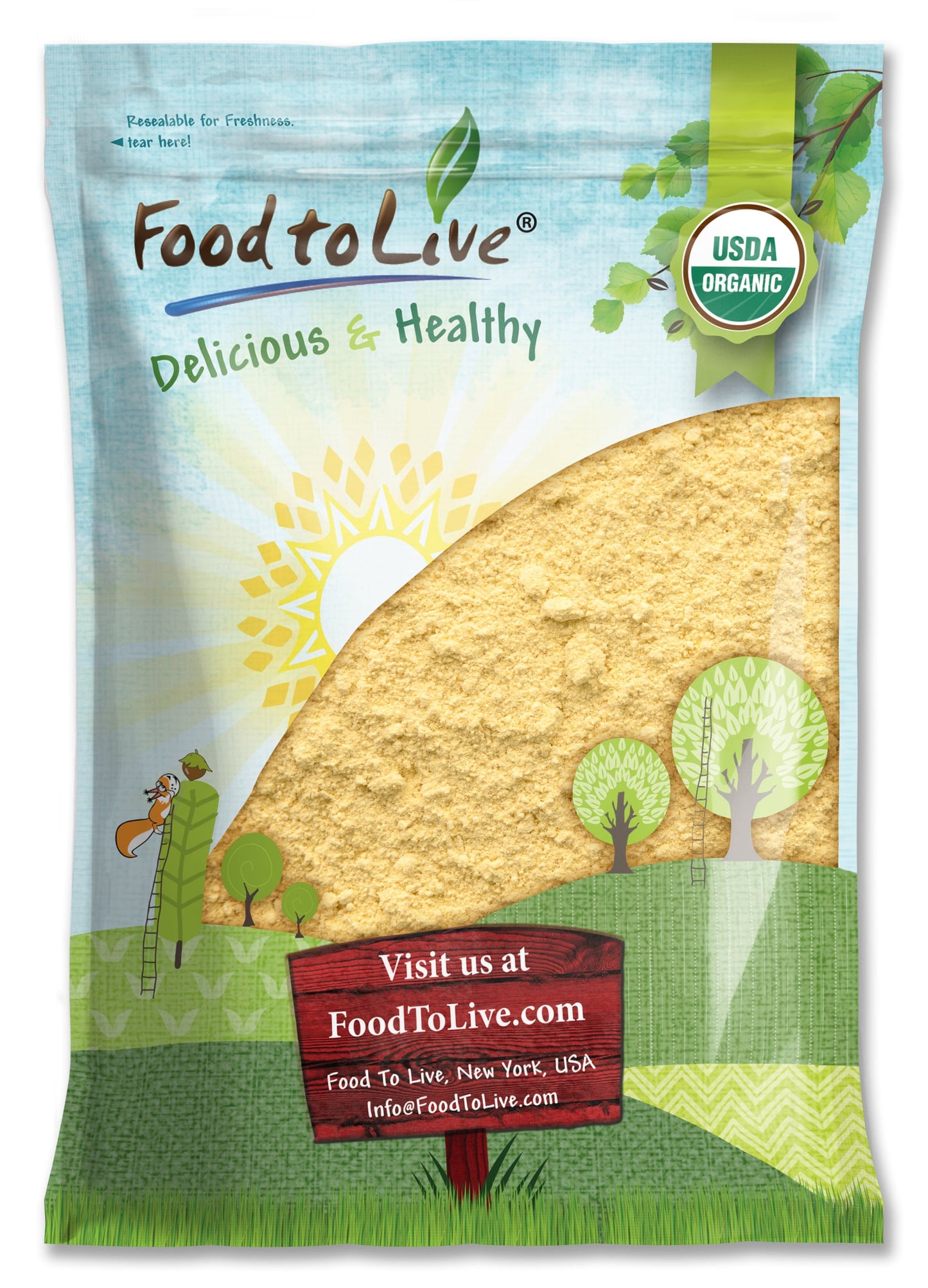 Gluten Free Organic Chickpea Flour – Non-GMO, Finely Milled Dried Garbanzo Beans, Vegan, Kosher, Bulk. High in Folate, Dietary Fiber, Protein. Perfect for Baking, Made in USA