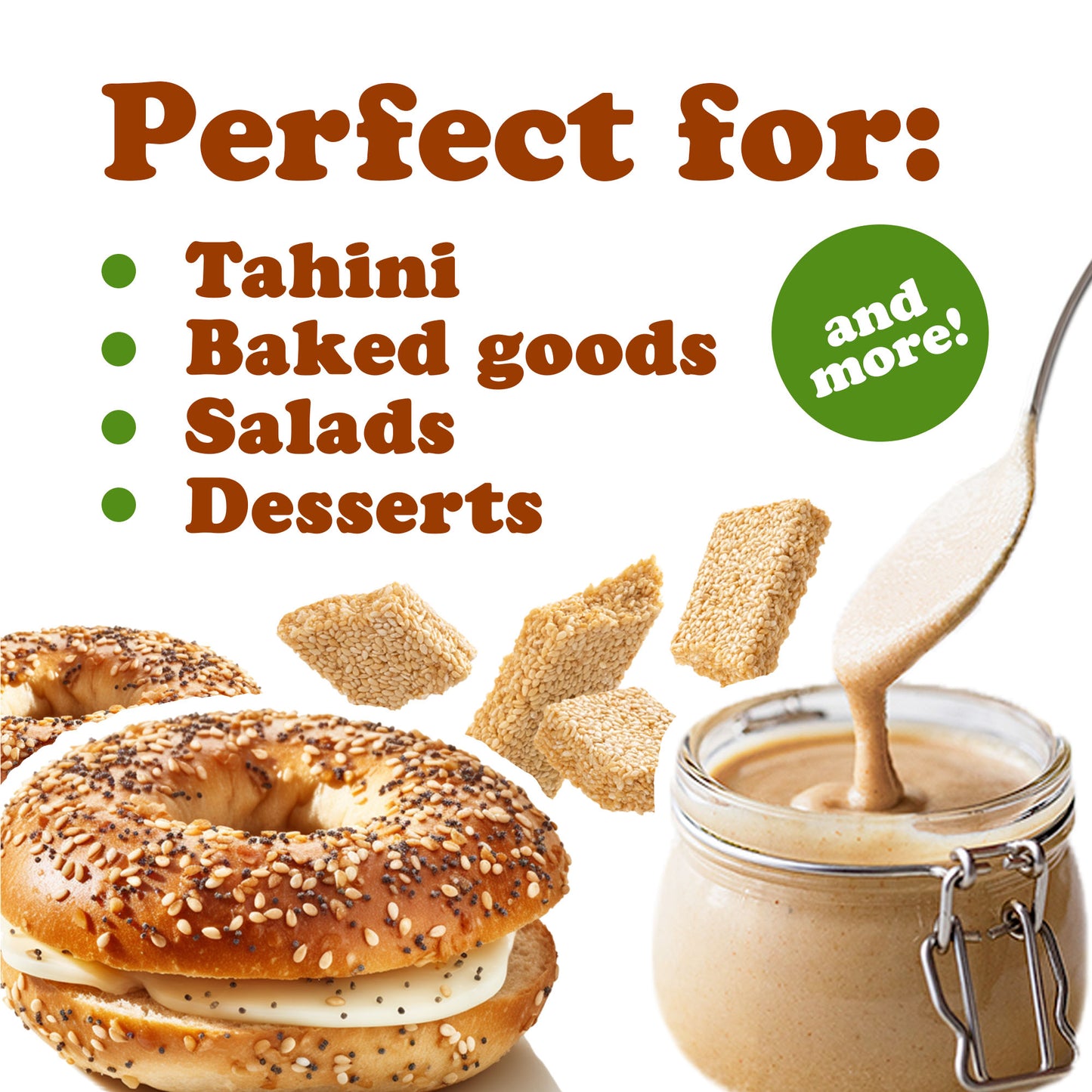 Organic Toasted Hulled Sesame Seeds  – by Food to Live