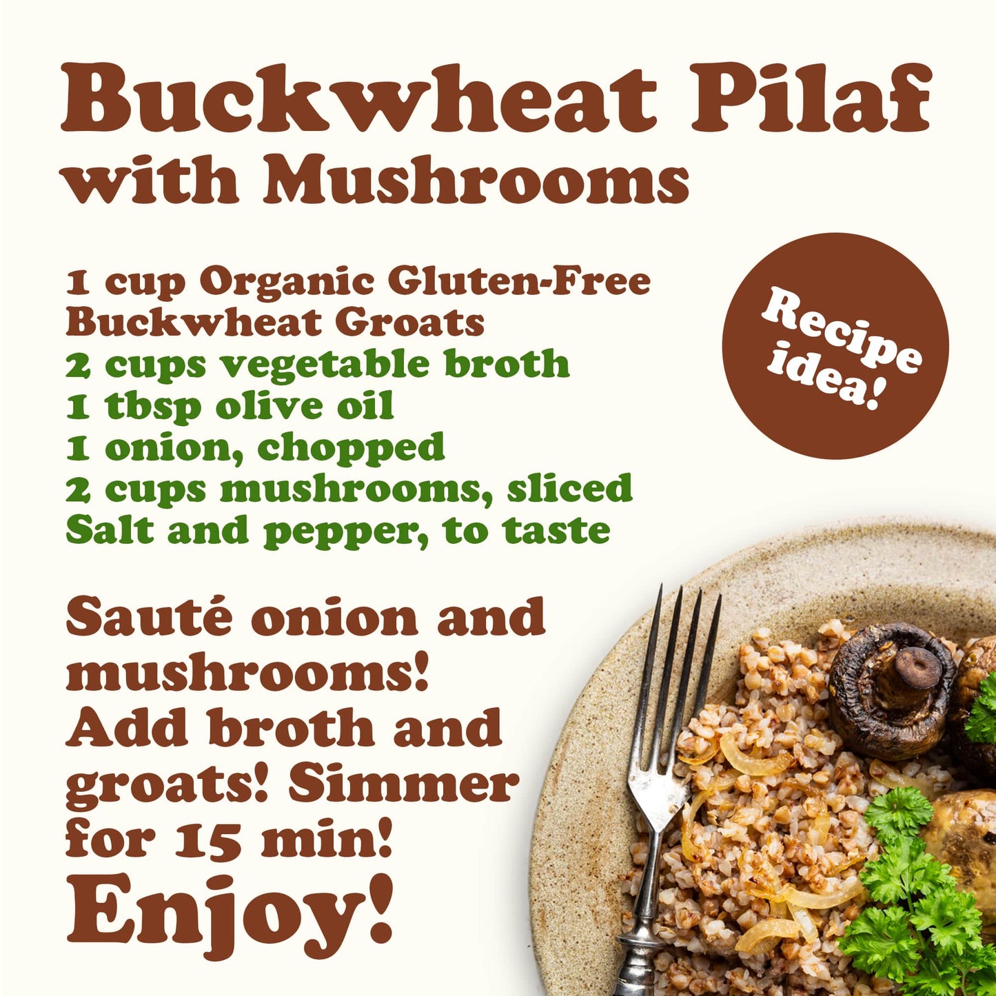 Gluten Free Organic Hulled Raw Buckwheat Groats — Hulled Raw Non-GMO Whole Grain. Quick-Cooking.