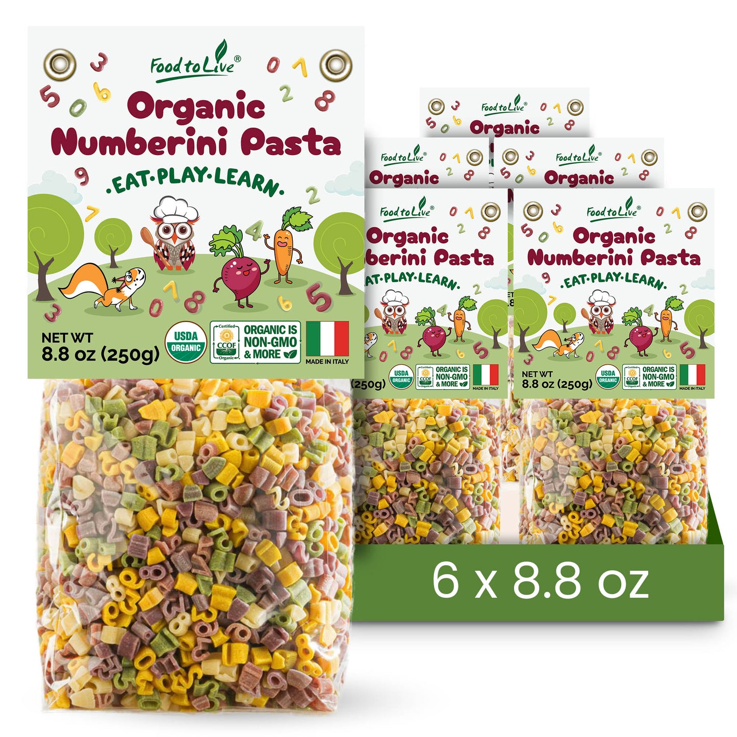 Organic Numberini Pasta - Eat Play Learn - by Food to Live