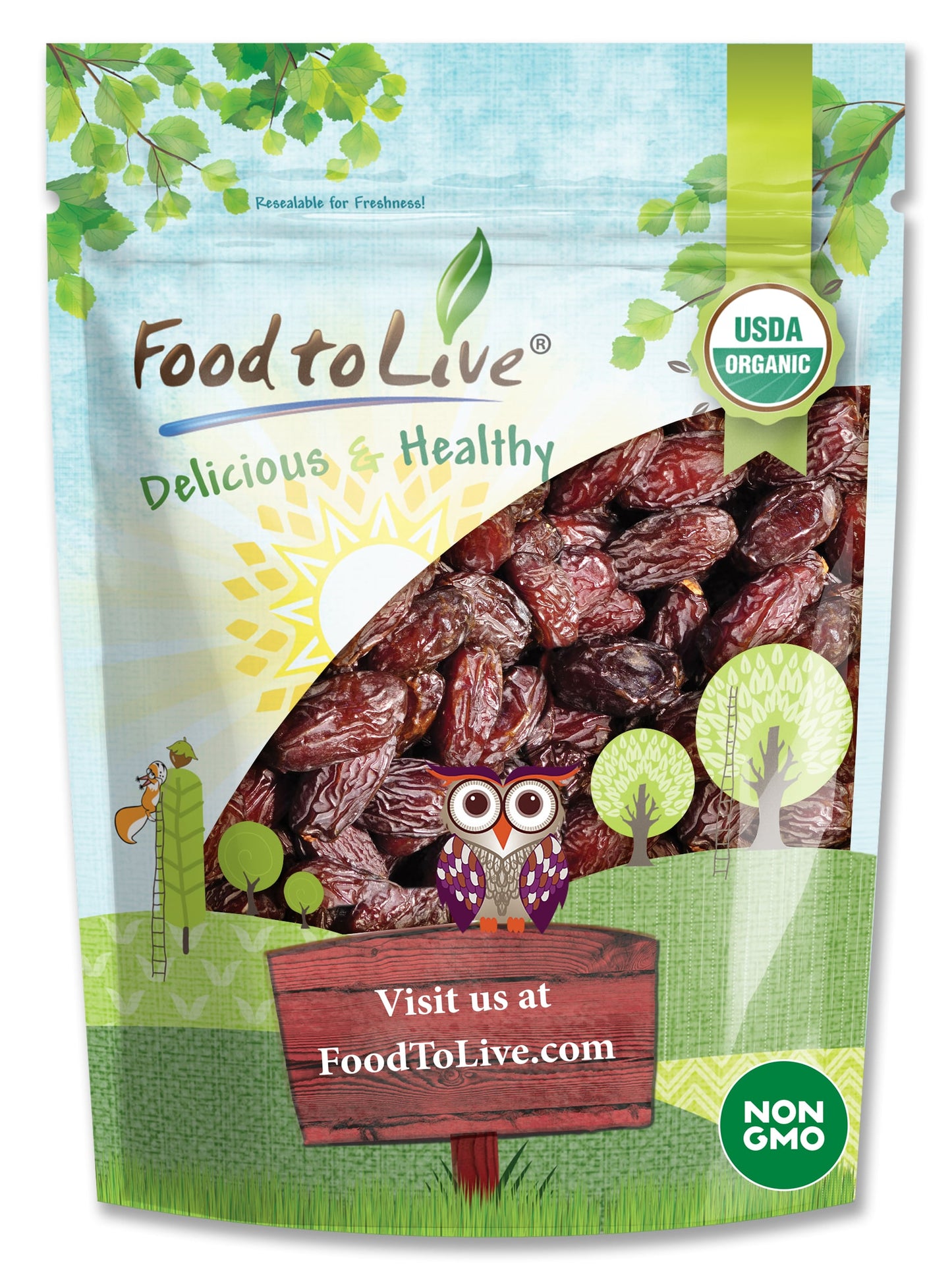 Organic California Medjool Dates – Soft & Juicy Nature's Candy. Non-GMO Whole Dry Fancy Dates with Pits. Perfect Snack. Unsweetened, Unsulphured. Vegan, Kosher, Fruits in Bulk