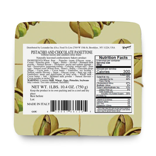Vergani Pistachio and Chocolate Panettone  - 750g (1.65 lb)