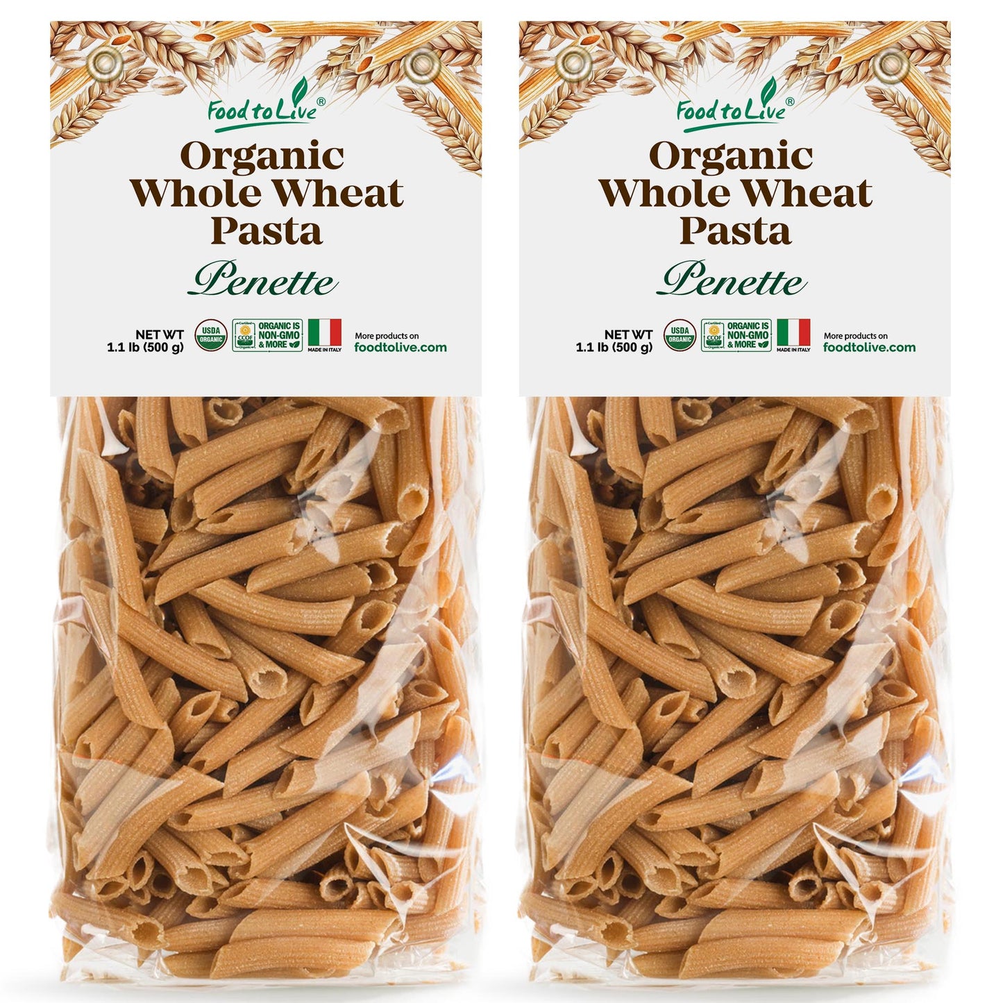 Organic Pennette Whole Wheat Pasta – Made in Italy