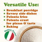 Organic White Polenta — Classic Non-GMO Cornmeal. Vegan, Kosher Corn Grits in Bulk. Great for Hot Cereal and Porridge